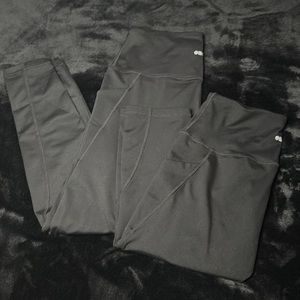 2 High Waisted Yoga Fitness Leggings Set Tummy Control